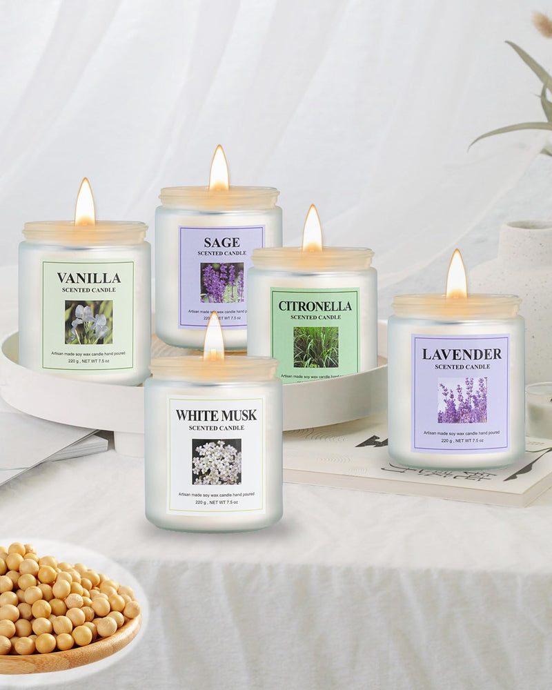 GITRANG 4 Pack Sage Candle Set – 30 oz, 200 Hour Home Aromatherapy Soy Candles