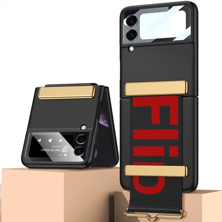 GKK Ultra-thin Full Coverage Phone Flip Case with Wristband, For Samsung Galaxy Z Flip4 - InStock