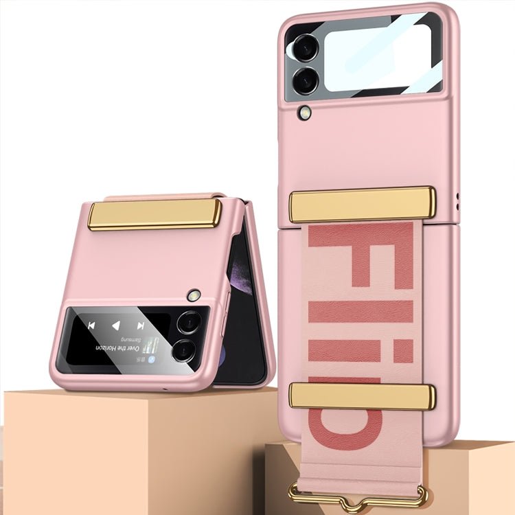 GKK Ultra-thin Full Coverage Phone Flip Case with Wristband, For Samsung Galaxy Z Flip4 - InStock