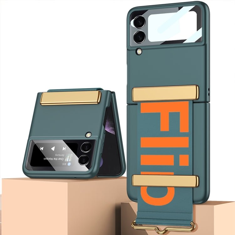 GKK Ultra-thin Full Coverage Phone Flip Case with Wristband, For Samsung Galaxy Z Flip4 - InStock