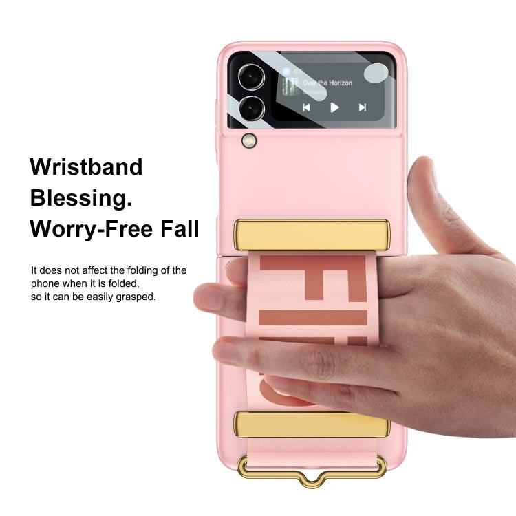 GKK Ultra-thin Full Coverage Phone Flip Case with Wristband, For Samsung Galaxy Z Flip4 - InStock