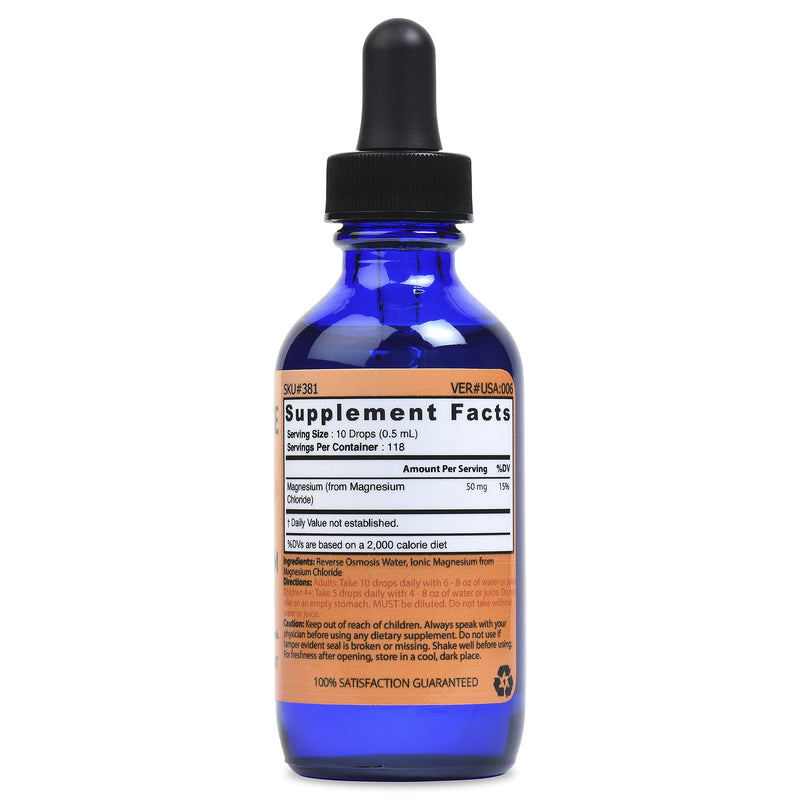 Glass Bottle Good State Liquid Ionic Magnesium Ultra Concentrate – 100 Servings per Bottle, Pack of 2