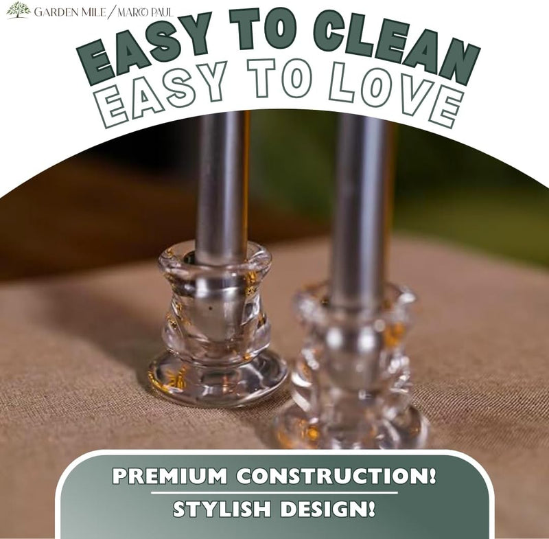 Glass Taper Candle Holder Decorative Table Centrepiece