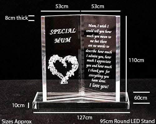 Special Mum Glass Book Plaque Sentimental Keepsake Gift