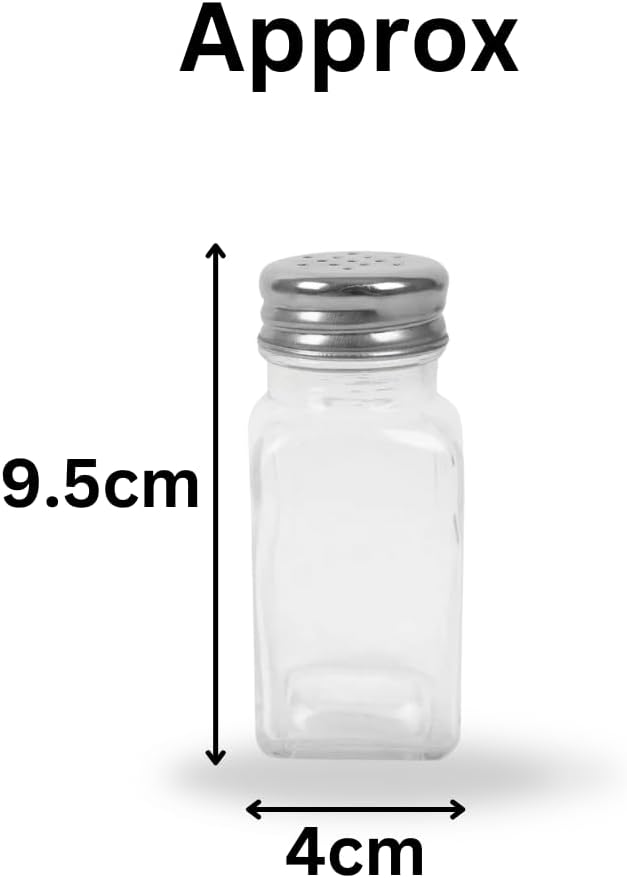 Clear Glass Salt and Pepper Shaker Set for Dining Tables