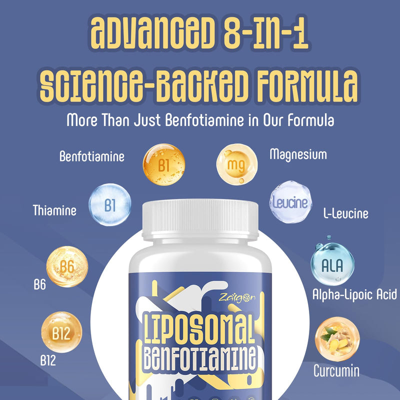 Zaigon Benfotiamine 600mg Vitamin B1 Supplement | Gluten Free