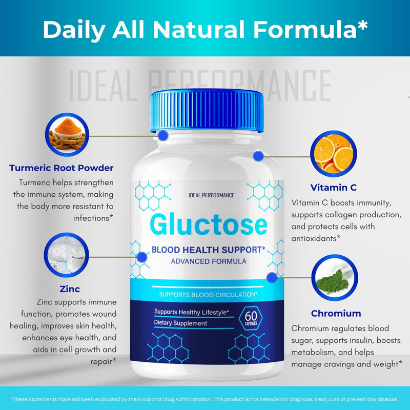 Gluctose Advanced Blood Formula Capsules - Official Gluctose Supplement Pills (2 Pack) for Healthy Balance & Well-Being