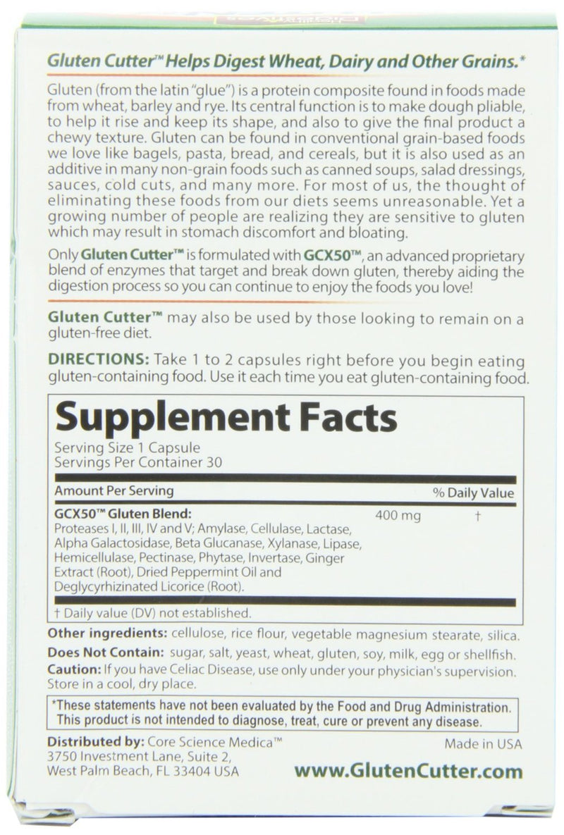 Gluten Cutter Pack of 3 — Digestive Enzyme Supplement for Gluten, Dairy & Grains | 30 Capsules Each