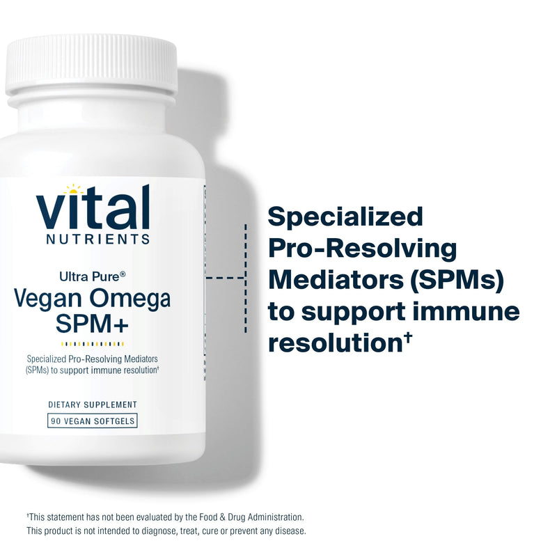 Vital Nutrients Ultra Pure® Vegan Omega SPM+ – Vegan Omega-3 with SPM, 90 Mini Softgels