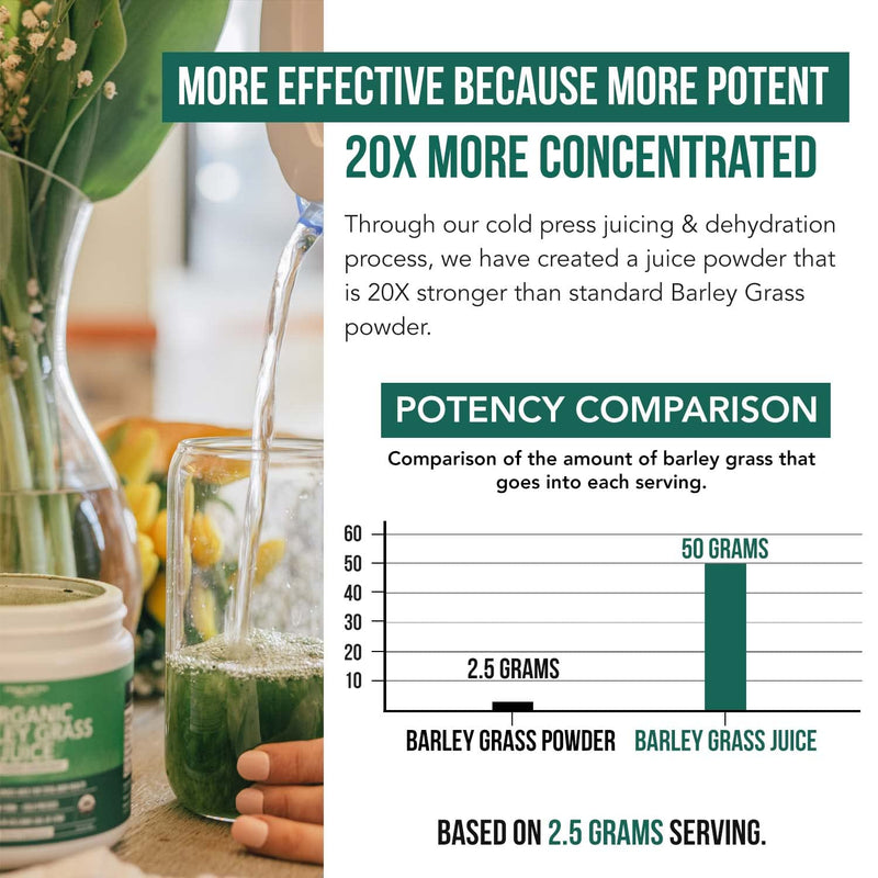 Organic Barley Grass Juice Powder – Utah Volcanic Soil, Raw & BioActive, Cold-Pressed CO2 Dried, Gluten Free, GMO Free, Vegan – 5.3 oz