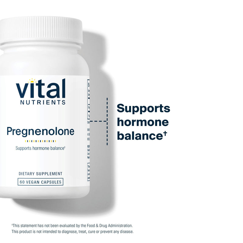 Vital Nutrients - Pregnenolone - Supports Mood, Memory and Immune Function - 60 Vegetarian Capsules per Bottle - 10 mg