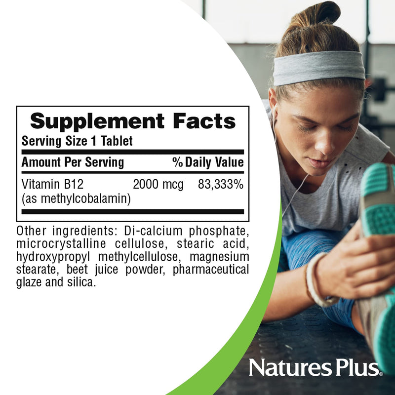 Nature's Plus B12 Methylcobalamin 2000 mcg | 60 Veg Tablets