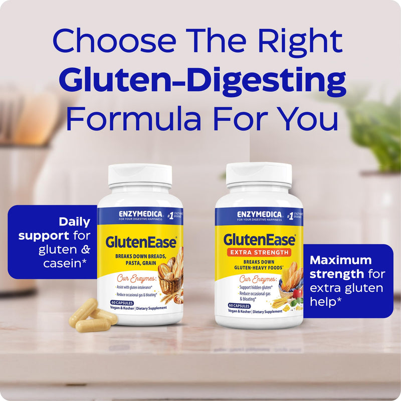 GlutenEase by Enzymedica – Gluten & Casein Digestive Enzymes, 60 Capsules