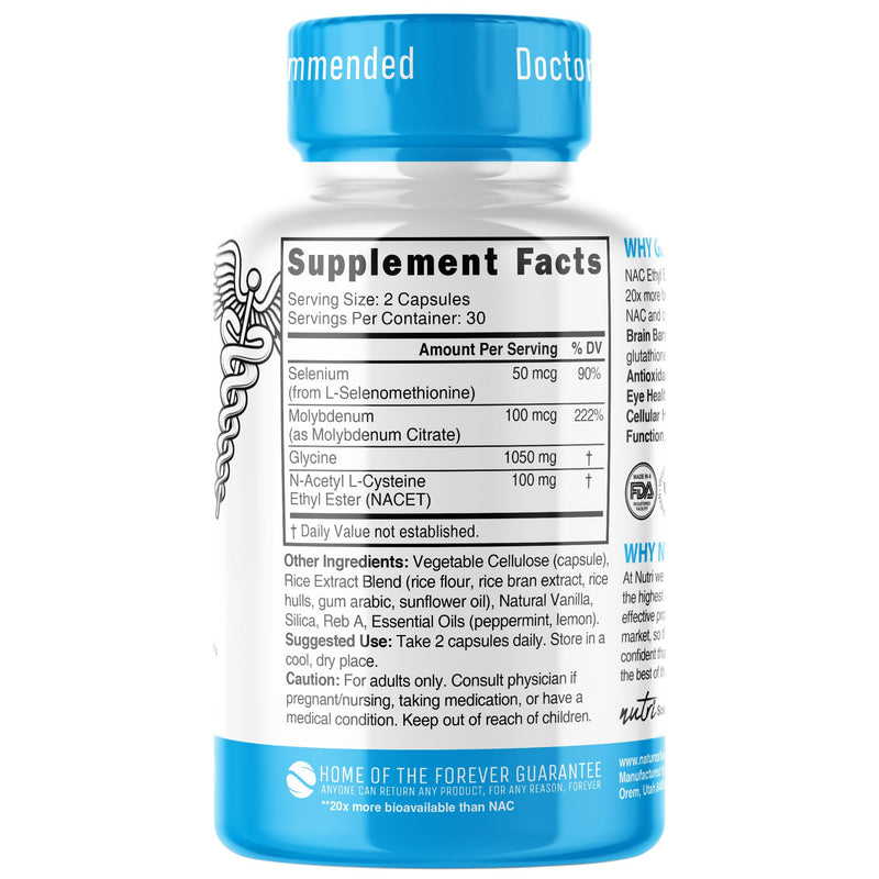 GlyNAC-ET NAC Ethyl Ester Supplement | 60 Capsules | 20x More Bioavailable GlyNAC