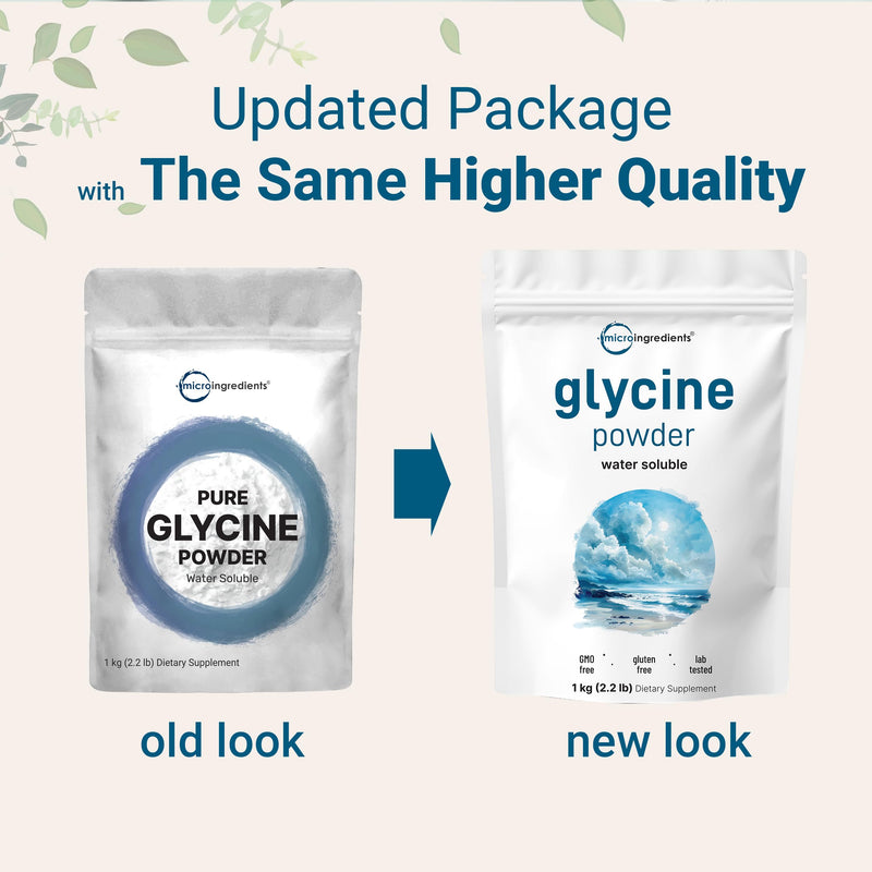 Glycine Powder 1KG (2.2 lb) – 1000mg/Serving, Sleep & Neurotransmitter Support | Micro Ingredients, USA Made