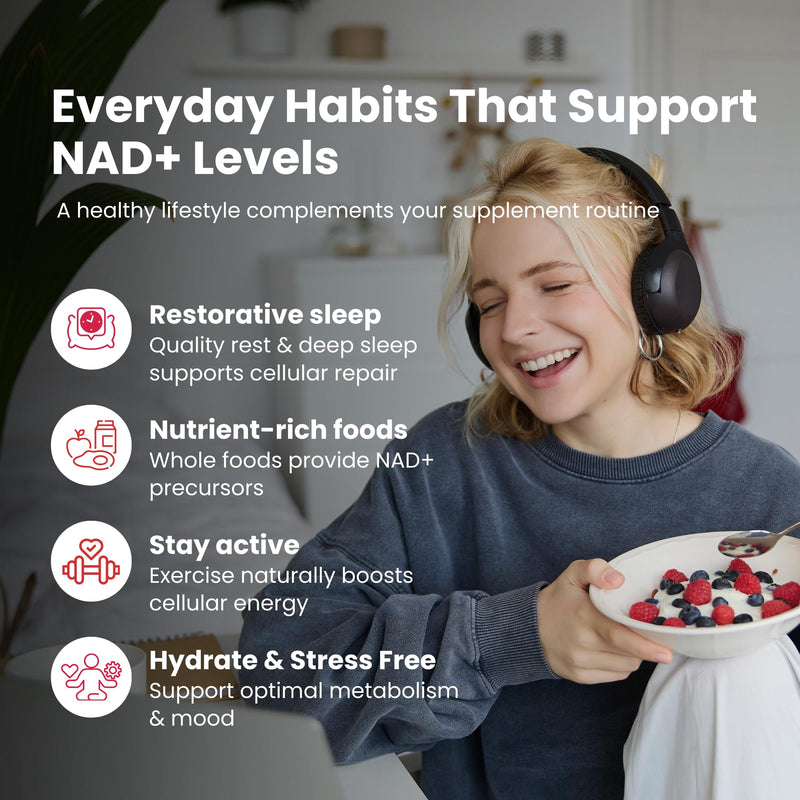 NAD PLUS Revive | Daily NAD+ Replenishment Tablet – 90 Tablets | Vegan, Non-GMO, Gluten-Free | Powered by RiaGev-SR