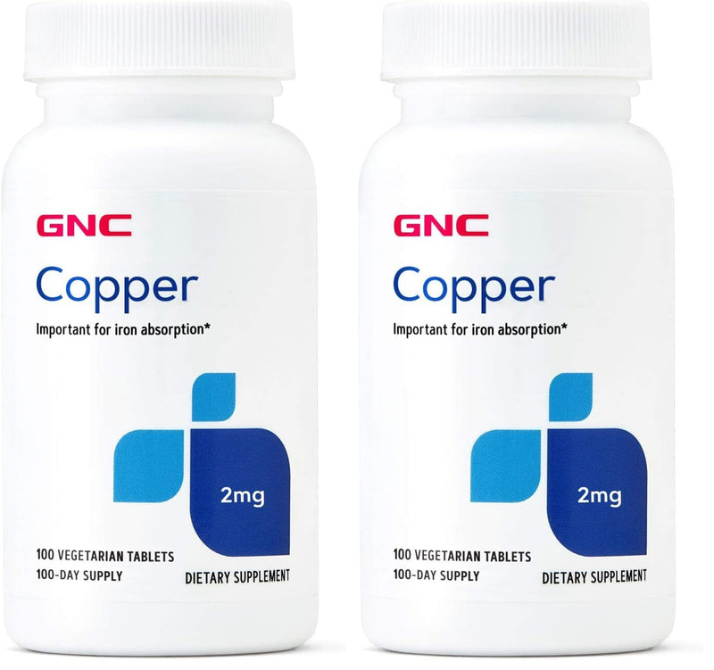 GNC Copper 2mg - Supports Iron Absorption | 100 Count (Pack of 2)