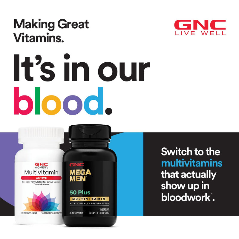 GNC Mega Men 50 Plus Multivitamin | Antioxidants, Heart Health & Prostate Support | 120 Count
