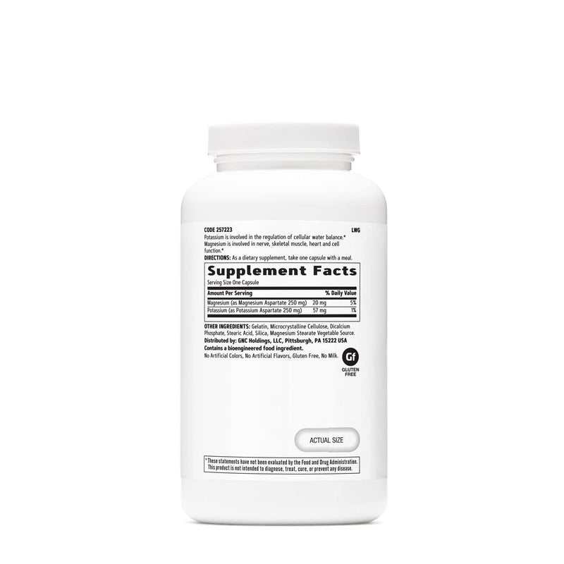 GNC Potassium & Magnesium Aspartate 250mg Supplement - 240 Servings