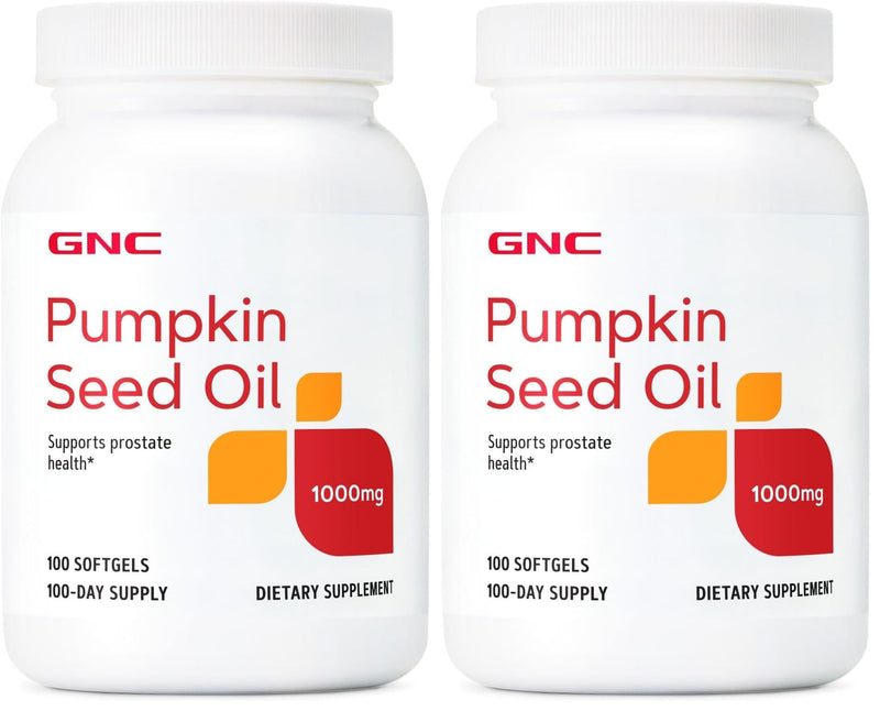GNC Pumpkin Seed Oil 1000mg Softgels – Prostate Health Support, 200 Servings (Pack of 2)