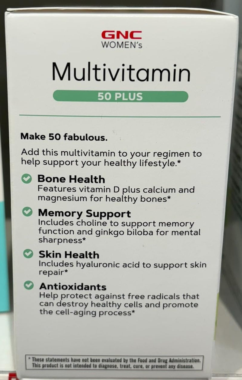 GNC Women's Multivitamin 50+ - Bone, Eye, Memory & Skin Health (60 Caplets)