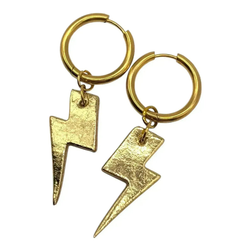 Gold and leopard mini lightning bolt cork charms