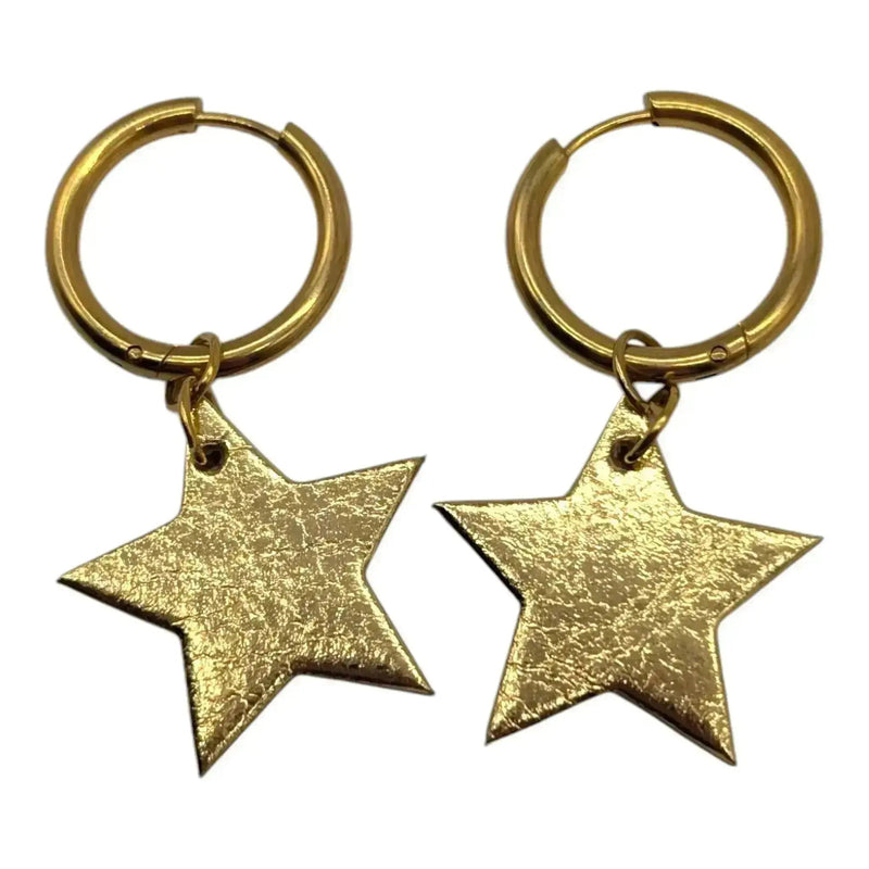 Gold and leopard mini star cork charms