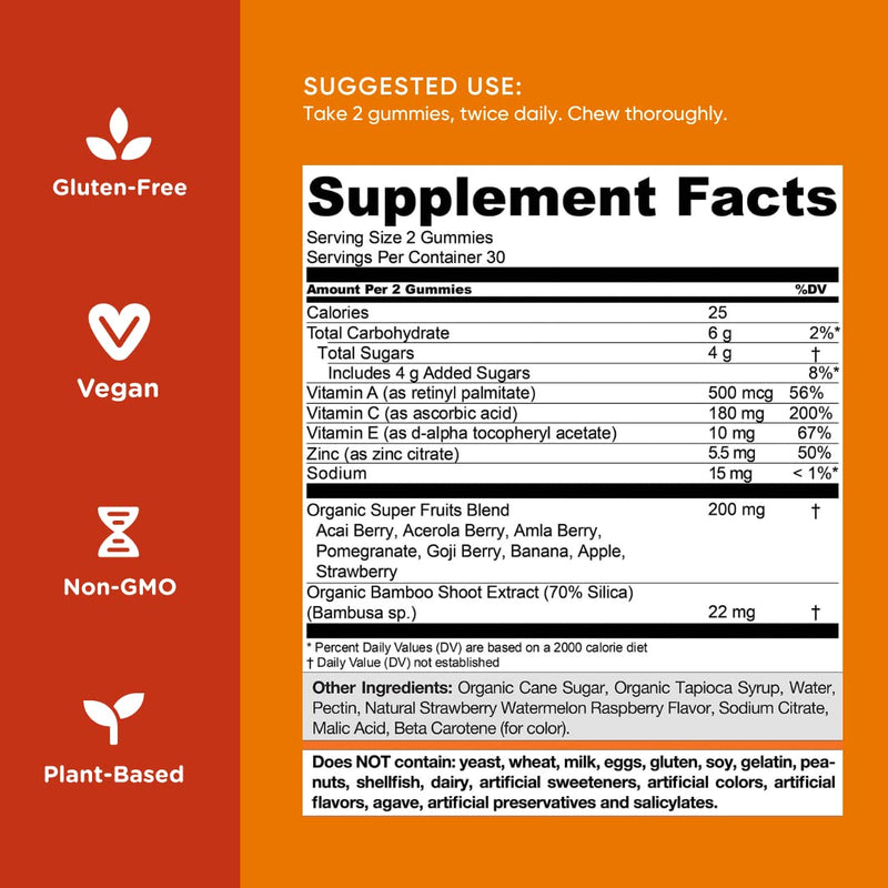 Goli Superfruits Beauty Gummies – 120 Count, Vegan, Non-GMO, Gluten & Gelatin Free, Collagen-Promoting