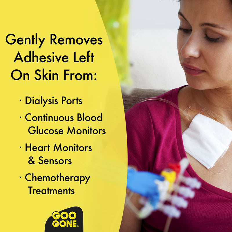 Goo Gone Skin Adhesive Remover - Safe, Pain-Free Removal for CGMs, KT Tape & Medical Adhesives (8 oz)