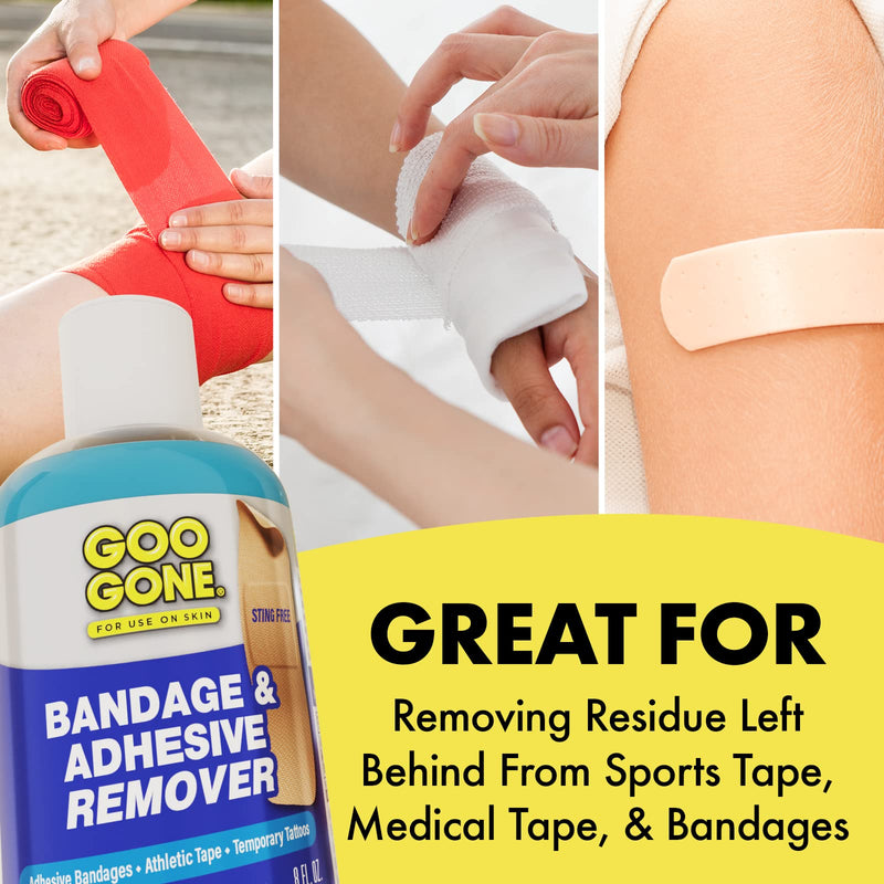Goo Gone Skin Adhesive Remover - Safe, Pain-Free Removal for CGMs, KT Tape & Medical Adhesives (8 oz)