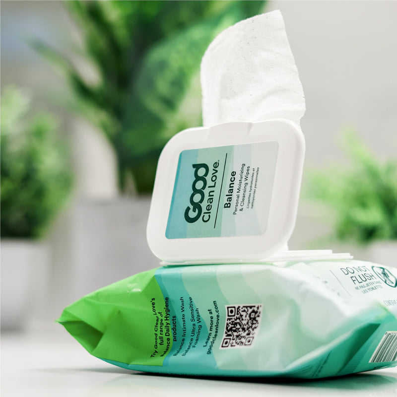 Good Clean Love Balance pH-Balanced Feminine Wipes — Gentle Aloe Moisturizing, 60 Count