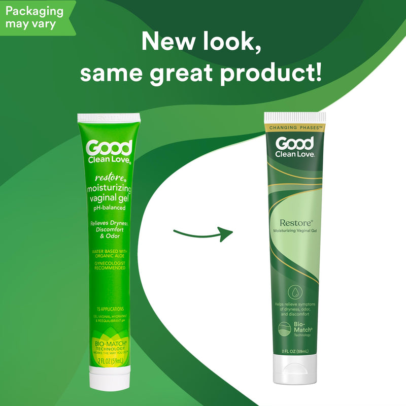 Good Clean Love Restore Moisturizing Vaginal Gel – pH-Balanced, Water-Based with Aloe Vera & Lactic Acid (2 oz, 4-Pack)