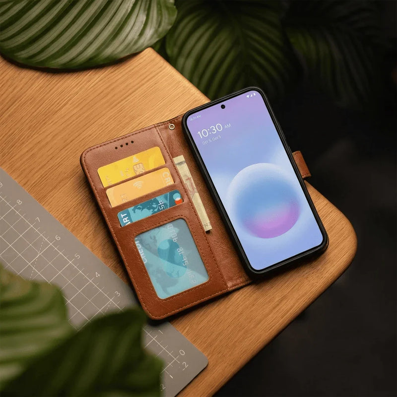 Google Pixel 6 Pro Book Flip Case Leather Wallet