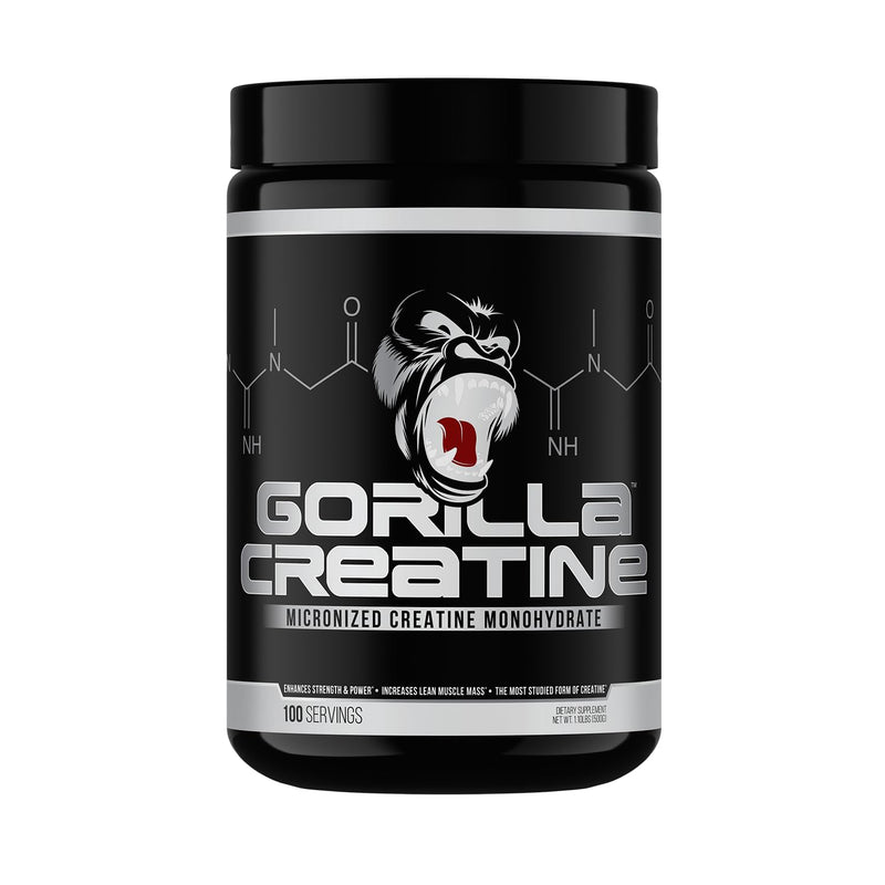 Gorilla Mind Creatine Monohydrate Micronized Powder – 5 g Serving, 100 Servings, Made in USA