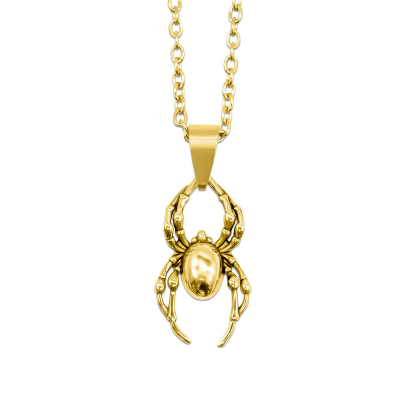 Gold Orb Weaver Spider Necklace
