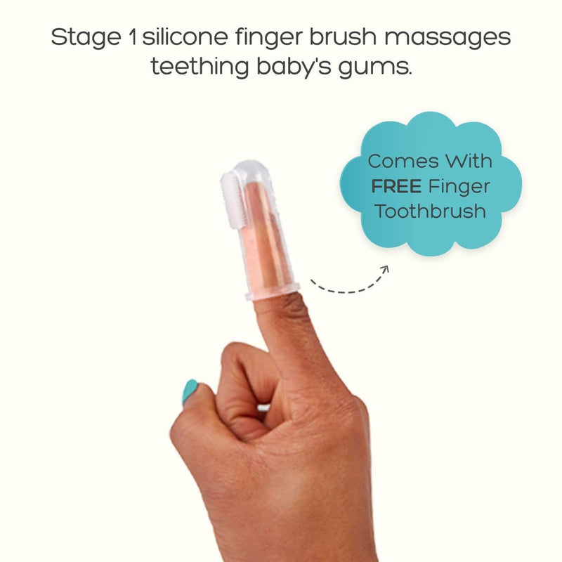 Grabease Double Sided Toothbrush for Toddlers - Gentle Silicone Bristles (Lavender)