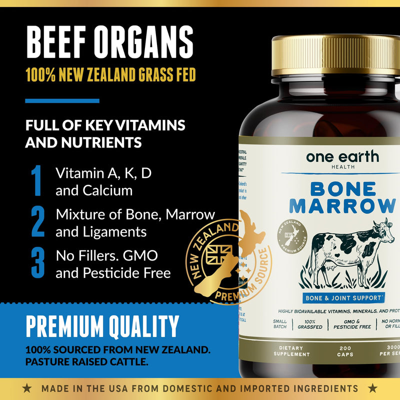 Grass Fed Beef Bone Marrow Supplement – 200 Count | New Zealand Sourced