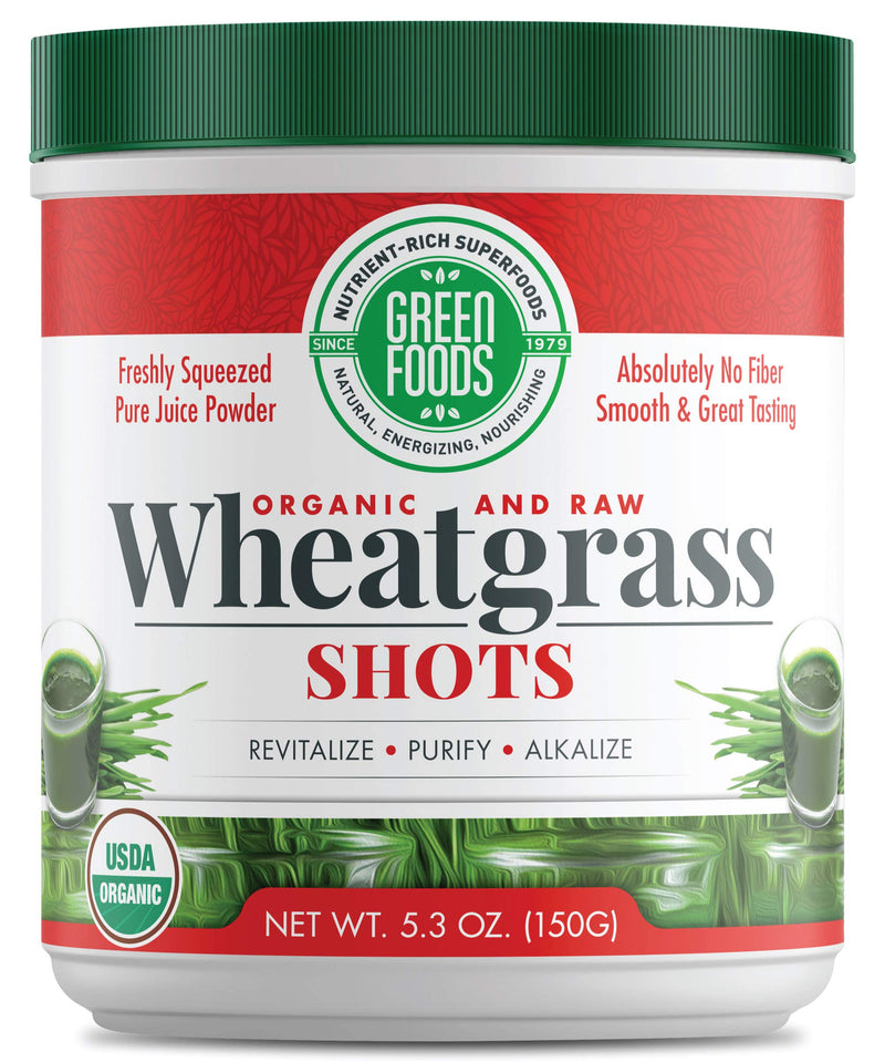 Green Foods Wheat Grass Shots 5.3 oz - Organic, Kosher, Vegan, Raw