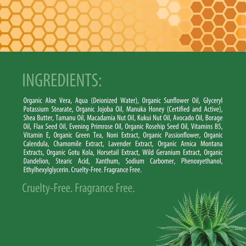 Green Leaf Naturals Manuka Honey Eczema Cream – Fragrance-Free Moisturizer for Dry, Itchy Skin (Body & Face) 4oz