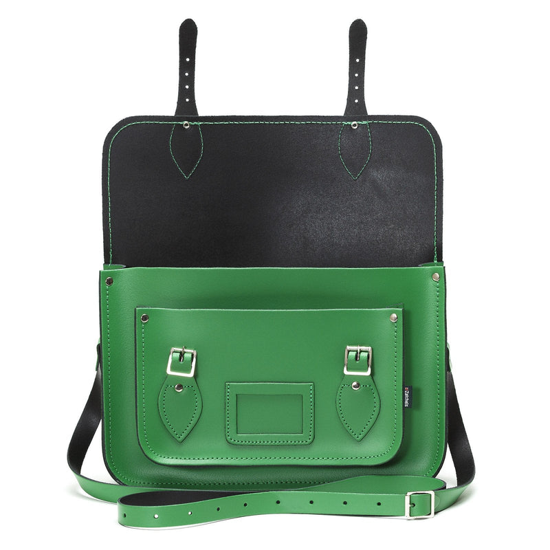 Handmade Leather Satchel - Green