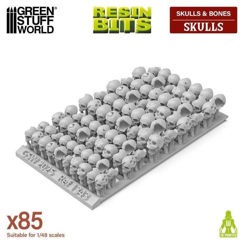 Green Stuff World 100x Resin Skulls