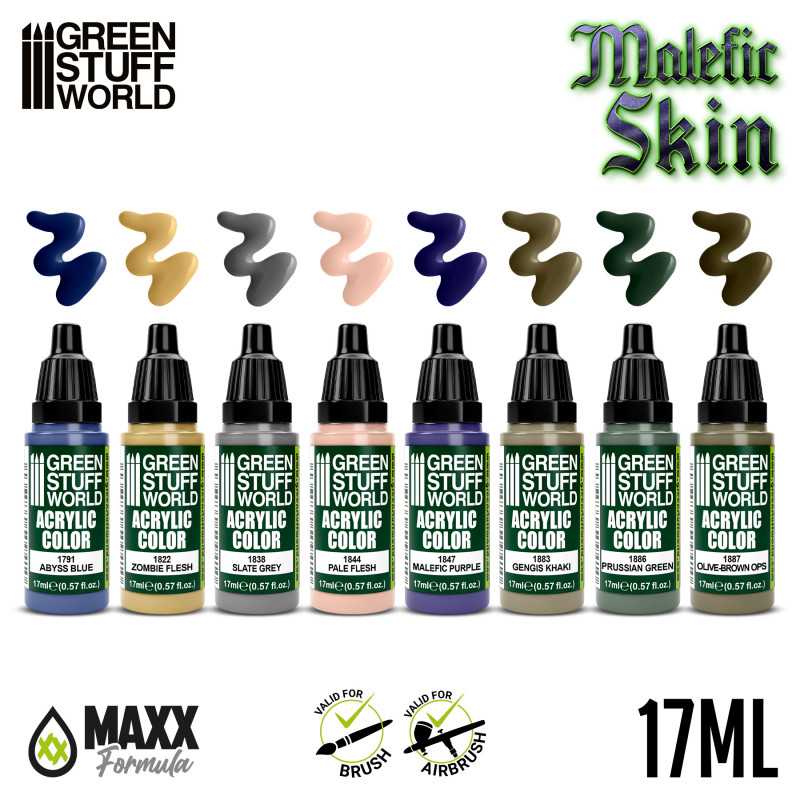 Green Stuff World Paint Set - Malefic Skin