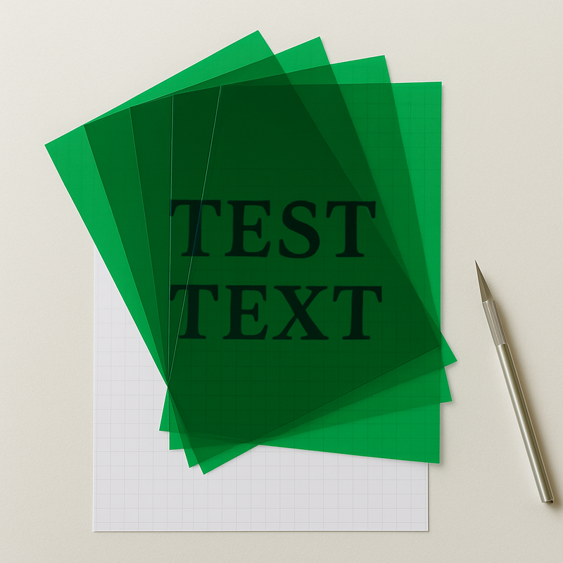 5 x A4 Green Acetate Sheets – 200 Micron Thick Transparent Film for Crafts, Windows & OHP