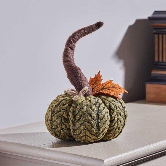Small Green Plush Pumpkin Soft Autumn Halloween Decoration