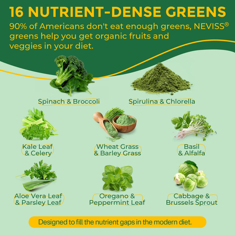 Organic Super Greens Gummies + Probiotics – Spirulina, Chlorella, Spinach, Mushrooms, Sugar Free Vegan 60ct