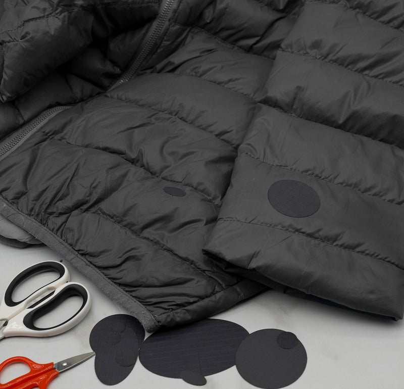 Repair Patches (30+ Colours) for Puffer Jackets, Tents, Upholstery - Stick On, Waterproof, Tear-Cold-Heat-Resistant