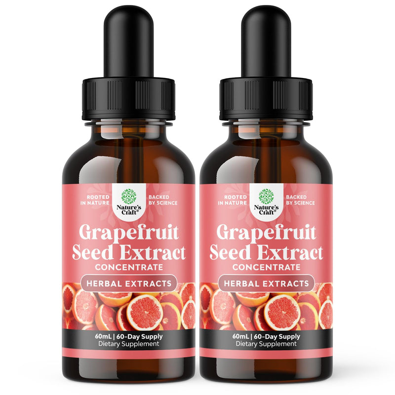 GSE Grapefruit Seed Extract Liquid – One Drop Daily, 2 Pack Bundle, 120 Days