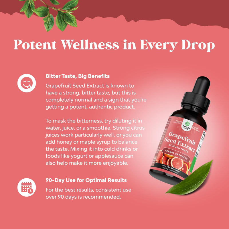 GSE Grapefruit Seed Extract Liquid – One Drop Daily, 2 Pack Bundle, 120 Days