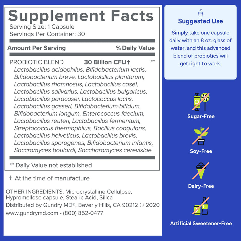 Gundry MD® 24 Strain Probiotic — 30B CFU, 30 Count
