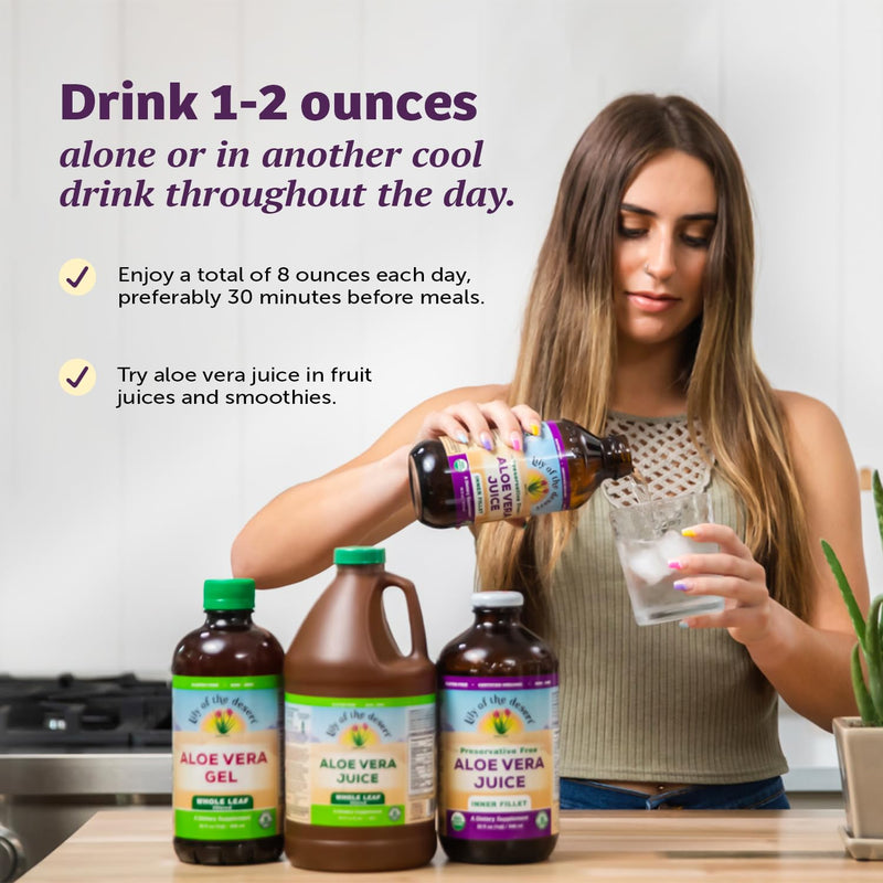 Lily of the Desert Aloe Vera Juice – Whole Leaf, Non-GMO Drink | Gut Health & Skin | 32 oz